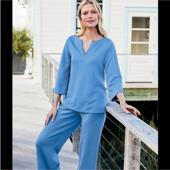 NWT Soft Surroundings Black 3/4 Sleeve Ceri Knit Blouse - Picture 7 of 7